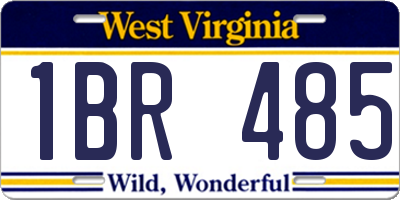 WV license plate 1BR485