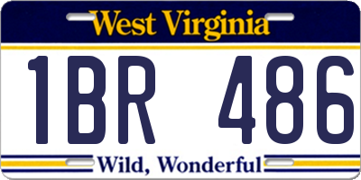 WV license plate 1BR486