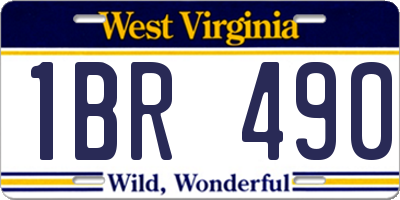 WV license plate 1BR490