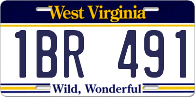 WV license plate 1BR491
