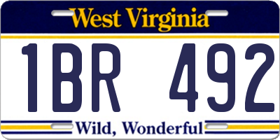 WV license plate 1BR492