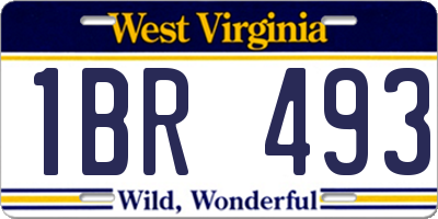 WV license plate 1BR493