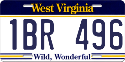 WV license plate 1BR496