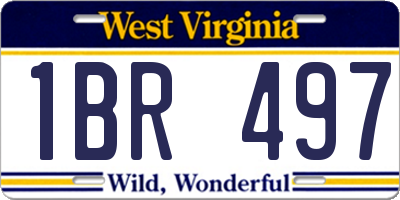 WV license plate 1BR497
