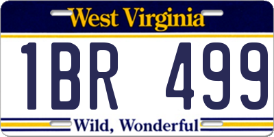 WV license plate 1BR499