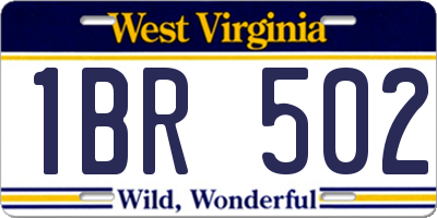 WV license plate 1BR502
