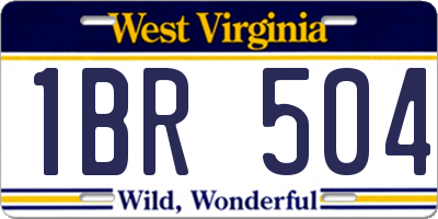 WV license plate 1BR504