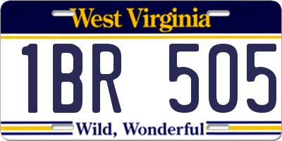 WV license plate 1BR505