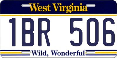 WV license plate 1BR506