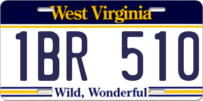 WV license plate 1BR510