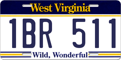WV license plate 1BR511