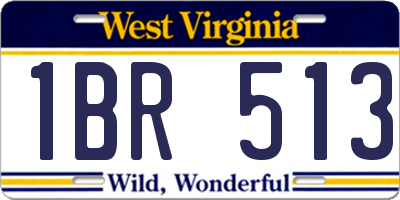 WV license plate 1BR513
