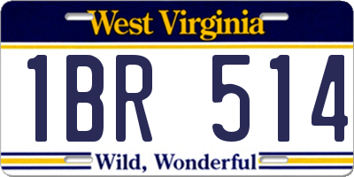 WV license plate 1BR514