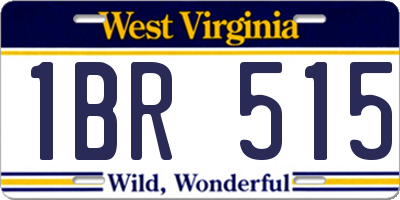 WV license plate 1BR515