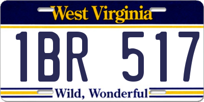 WV license plate 1BR517