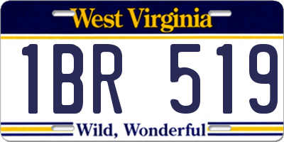 WV license plate 1BR519