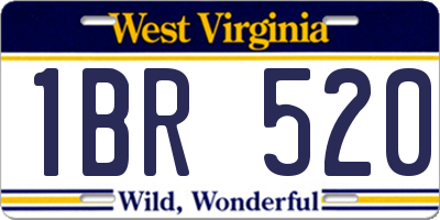WV license plate 1BR520