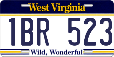 WV license plate 1BR523