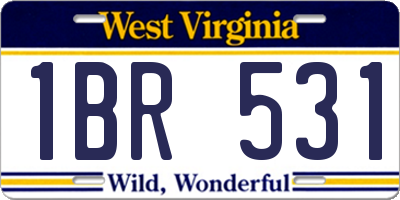 WV license plate 1BR531