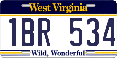 WV license plate 1BR534