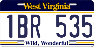 WV license plate 1BR535
