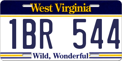 WV license plate 1BR544