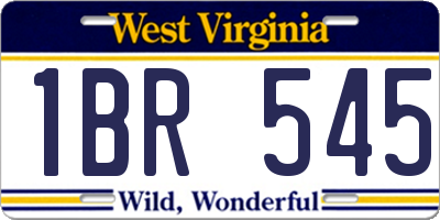 WV license plate 1BR545