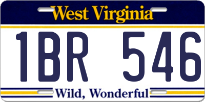 WV license plate 1BR546