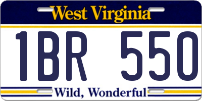 WV license plate 1BR550