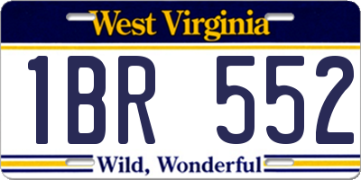 WV license plate 1BR552