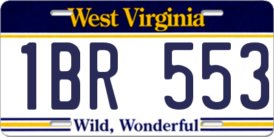 WV license plate 1BR553