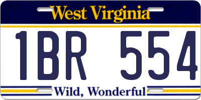WV license plate 1BR554