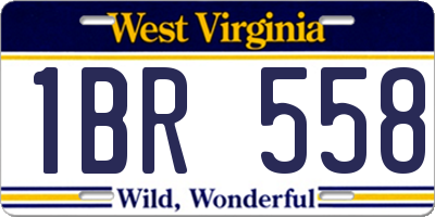 WV license plate 1BR558