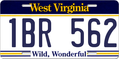 WV license plate 1BR562