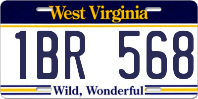 WV license plate 1BR568