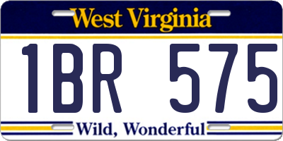 WV license plate 1BR575