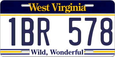 WV license plate 1BR578