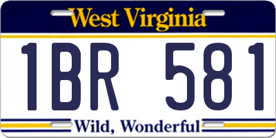WV license plate 1BR581