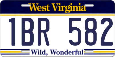 WV license plate 1BR582