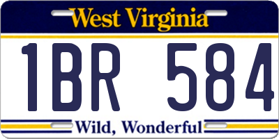 WV license plate 1BR584