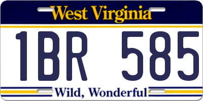 WV license plate 1BR585