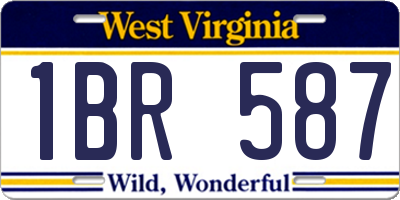 WV license plate 1BR587