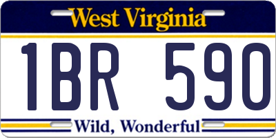 WV license plate 1BR590