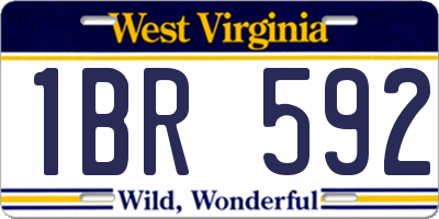 WV license plate 1BR592