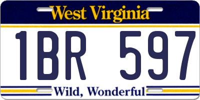 WV license plate 1BR597