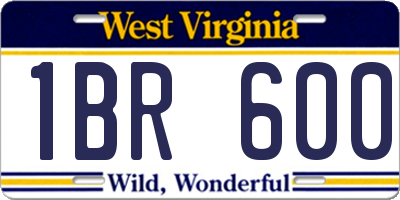 WV license plate 1BR600