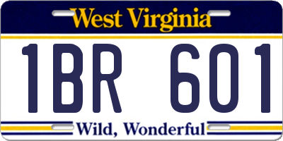 WV license plate 1BR601