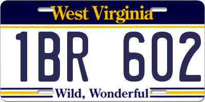 WV license plate 1BR602