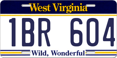 WV license plate 1BR604