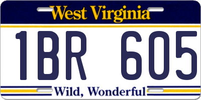 WV license plate 1BR605